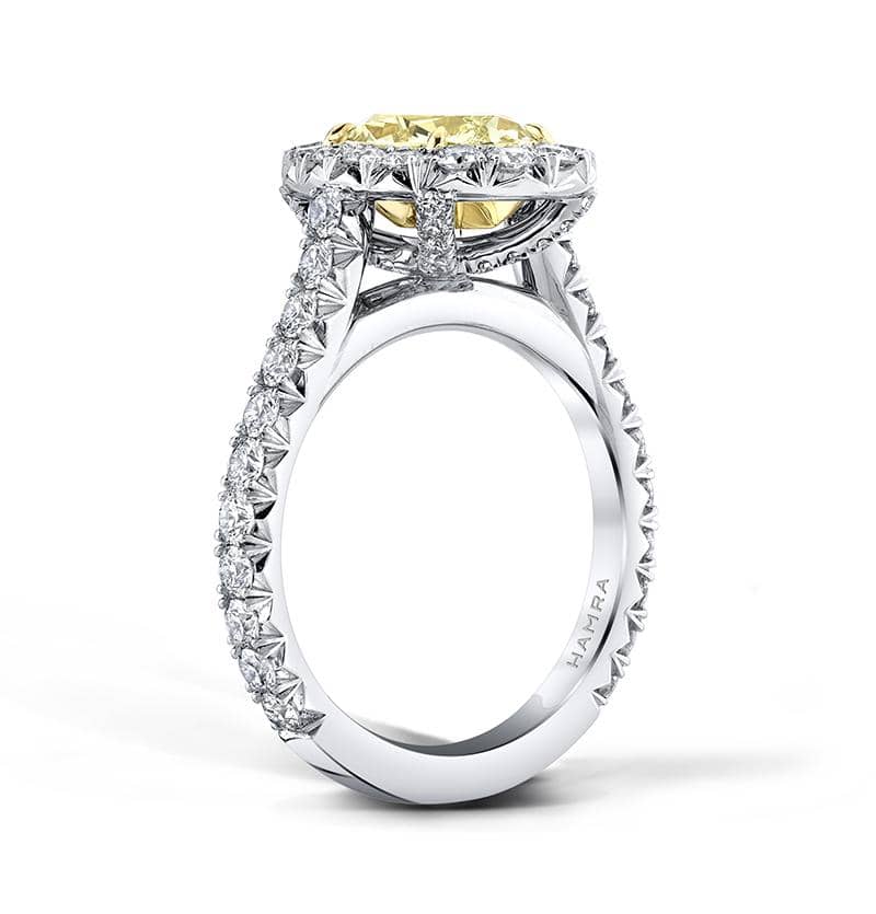 Oval Shaped Yellow Diamond Ring