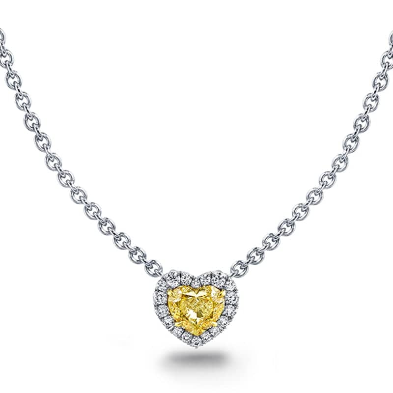 Heart Shaped Yellow Diamond Necklace