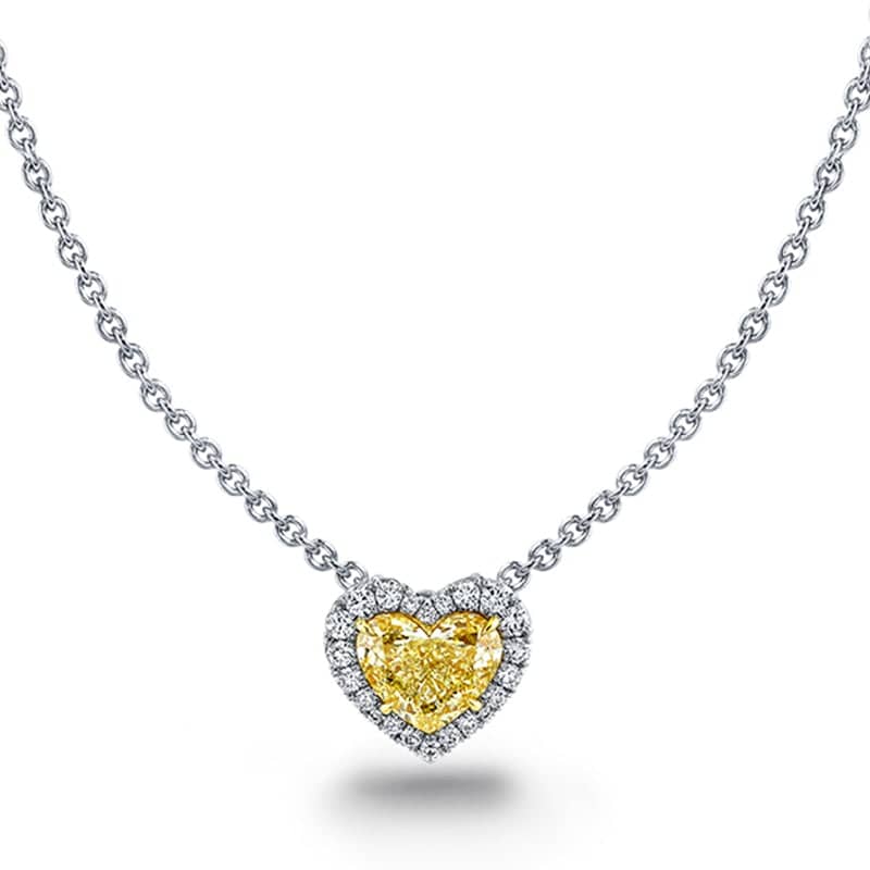 Heart Shaped Yellow Diamond Necklace