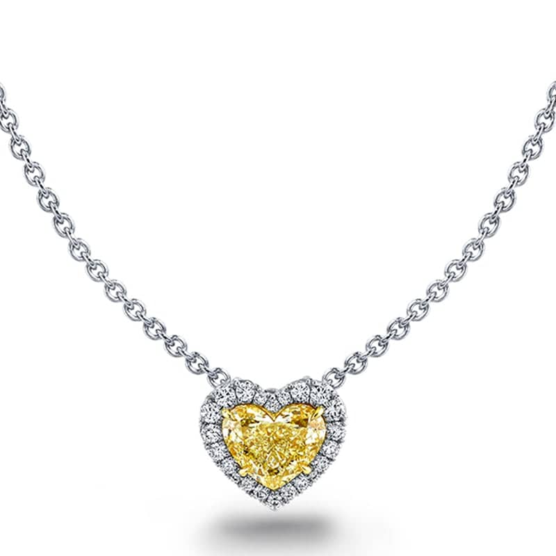 Heart Shaped Yellow Diamond Necklace