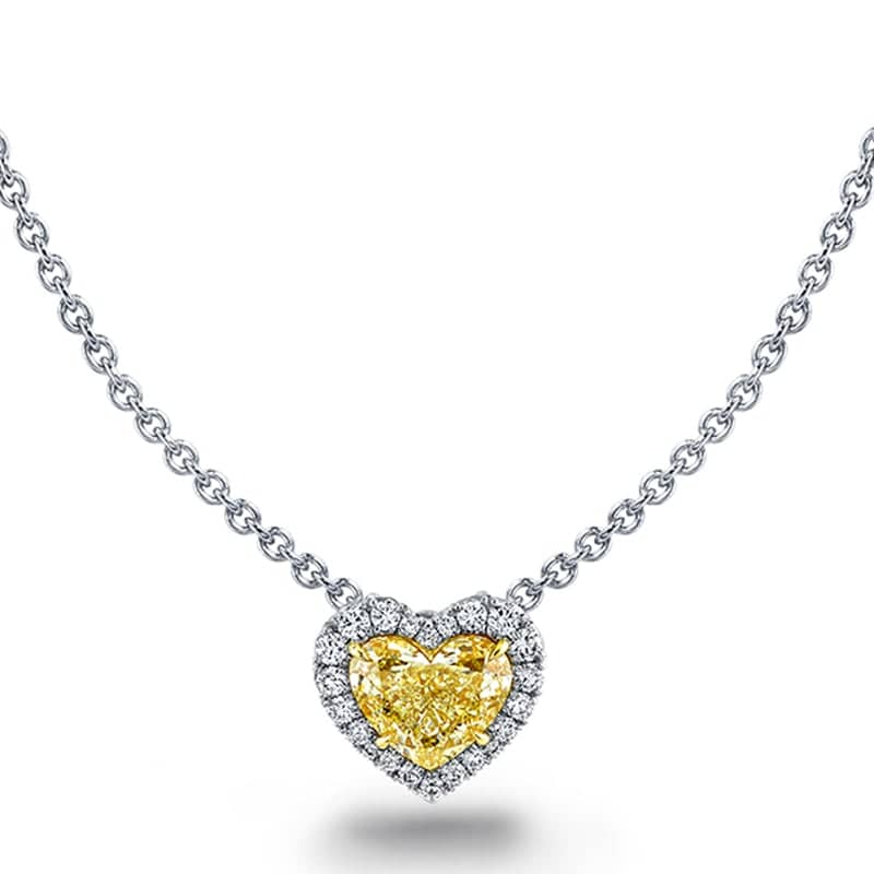 Heart shaped yellow diamond Clearance