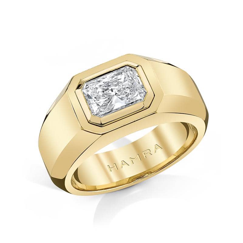 Mens Diamond Ring in Yellow Gold – Hamra Jewelers