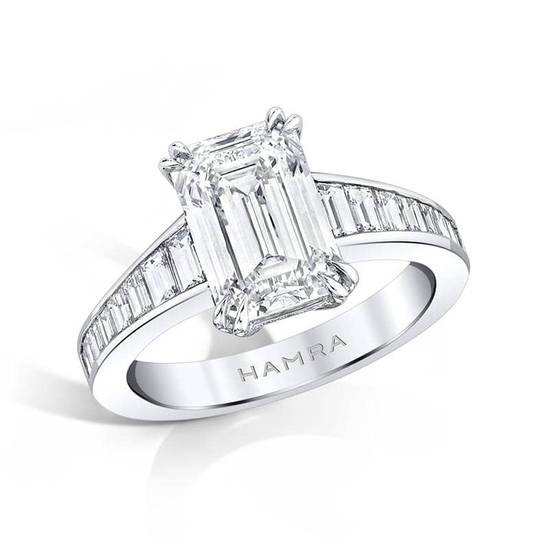 JeenMata 4 Prong - 1 Carat Emerald Cut Moissanite - Solitaire Engagement  Ring - 18K Yellow Gold Plating Over Silver - Walmart.com