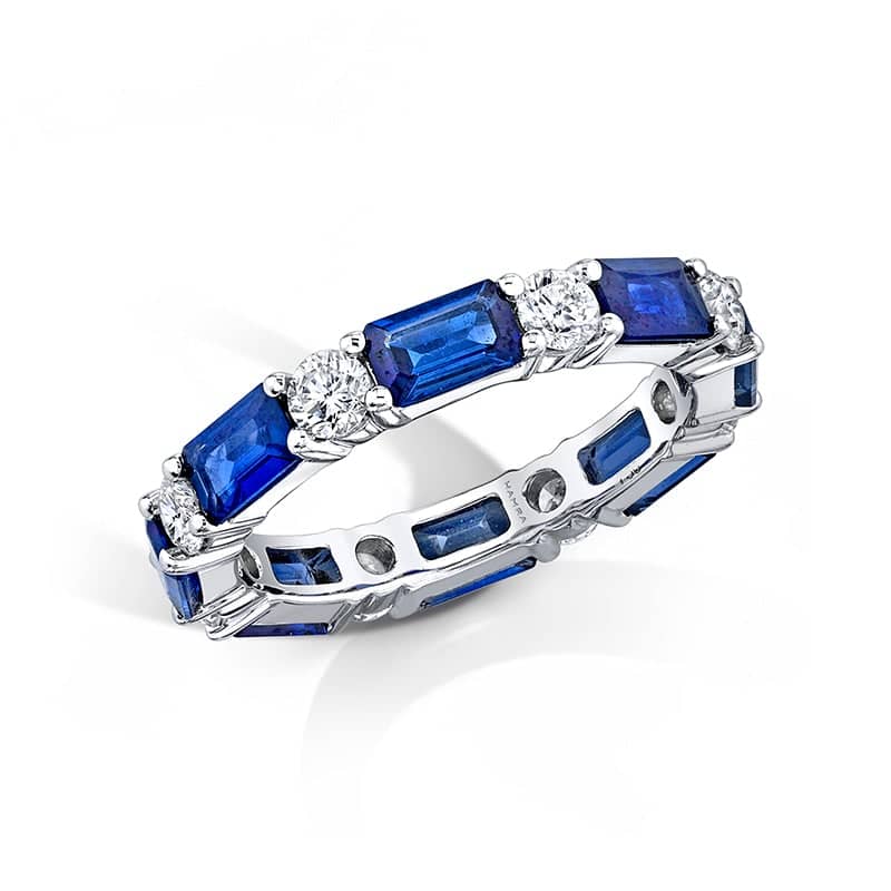 Sapphire & Diamond Eternity Band