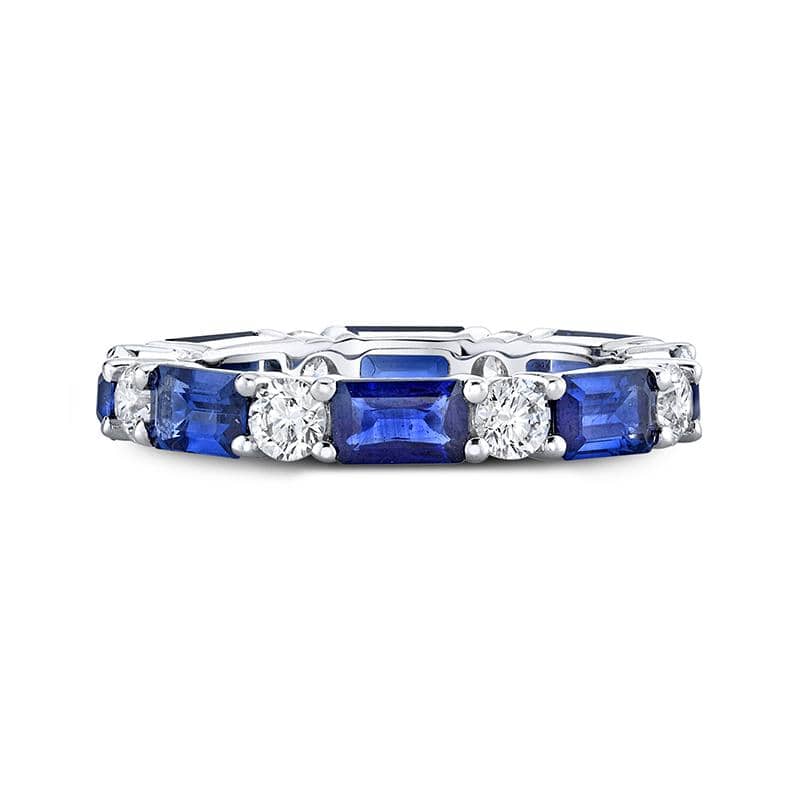 Sapphire & Diamond Eternity Band