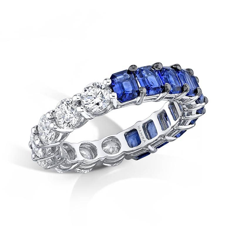 Sapphire & Diamond Eternity Band