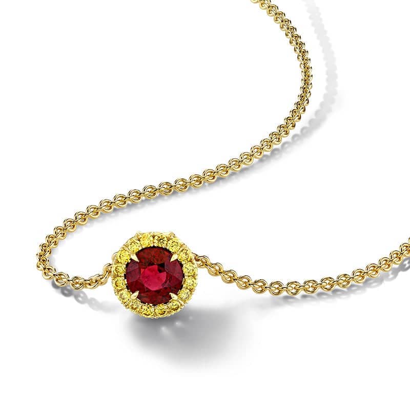 Ruby & Yellow Diamond Necklace