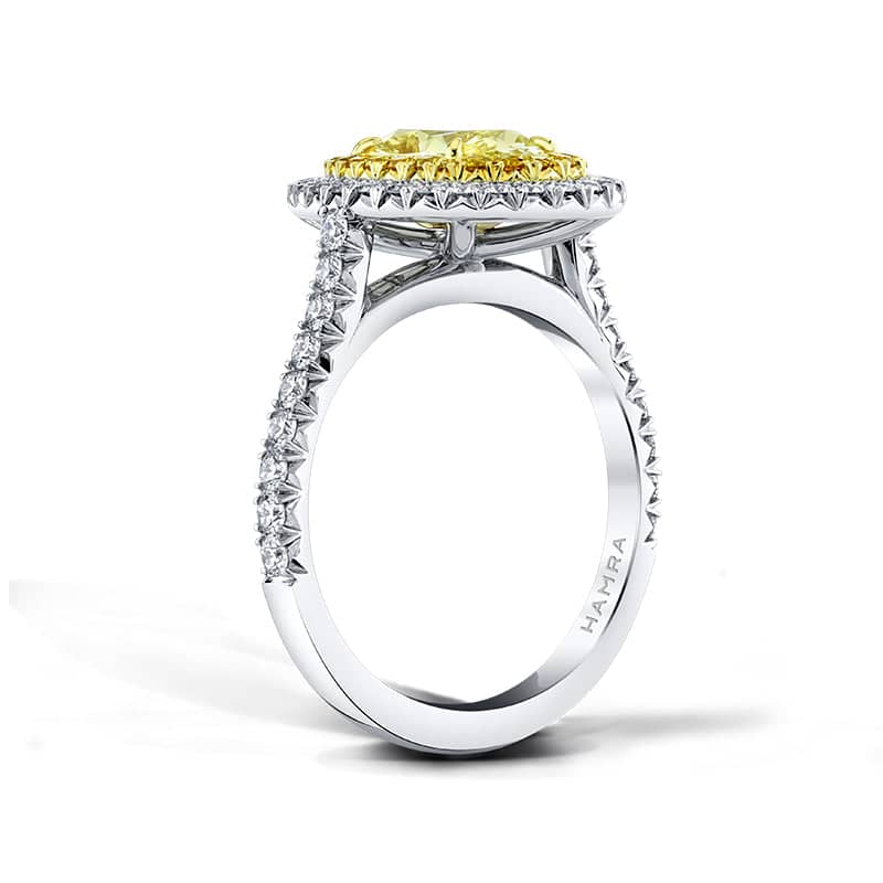 Oval Shaped Yellow Diamond Ring