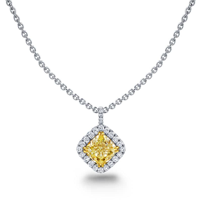 Fancy Yellow Diamond Necklace