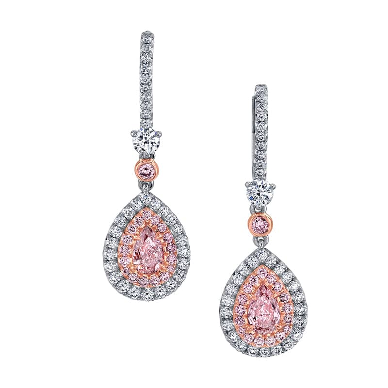 Buy Pink Earrings Platinum Plated Sterling Silver Dangle Online in India   Etsy