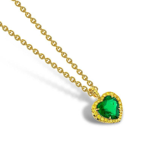 Emerald & Fancy Yellow Diamond Necklace