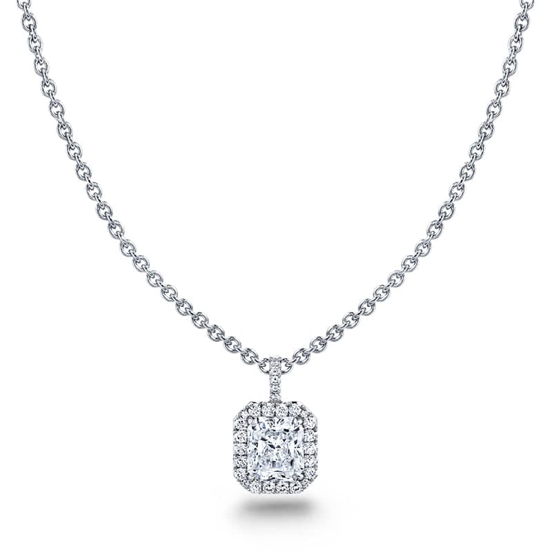 Radiant Cut Diamond Necklace