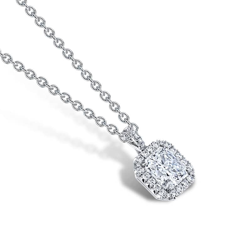 Radiant Cut Diamond Necklace