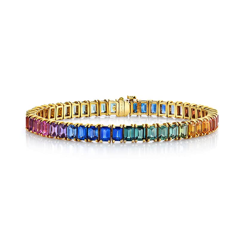 Mixed Gemstone & Diamond Flexing Bangle Bracelet – Park City Jewelers