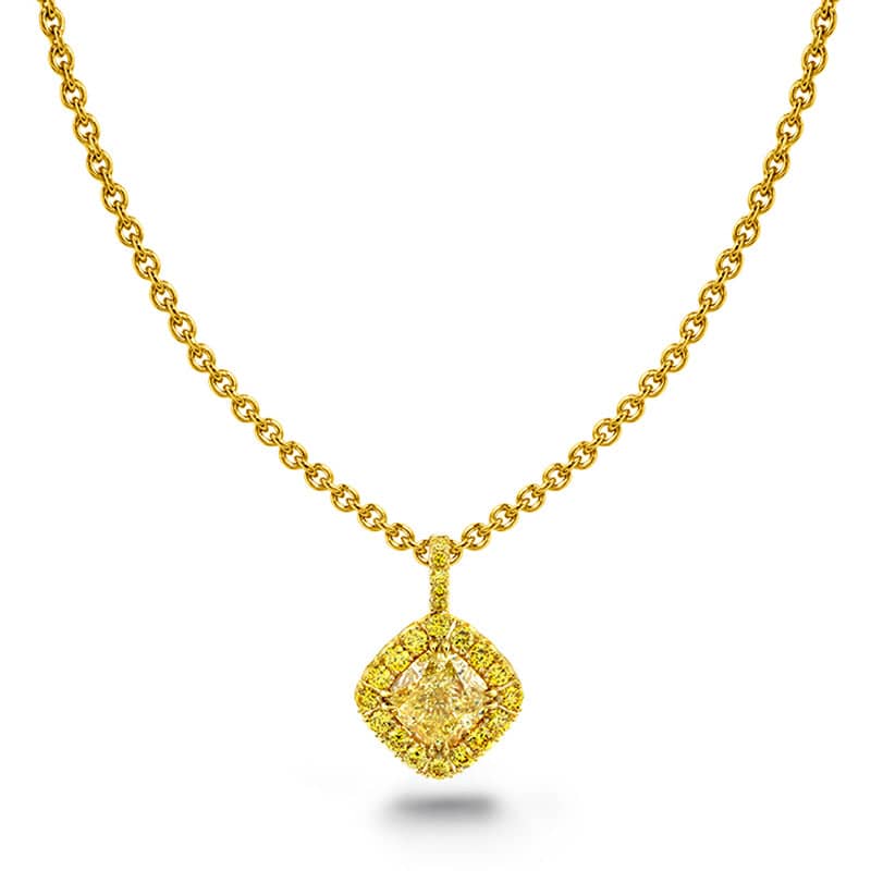 Fancy Yellow Diamond Necklace