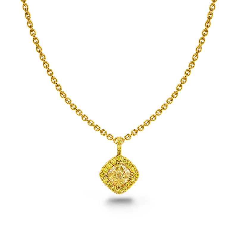 Fancy Yellow Diamond Necklace