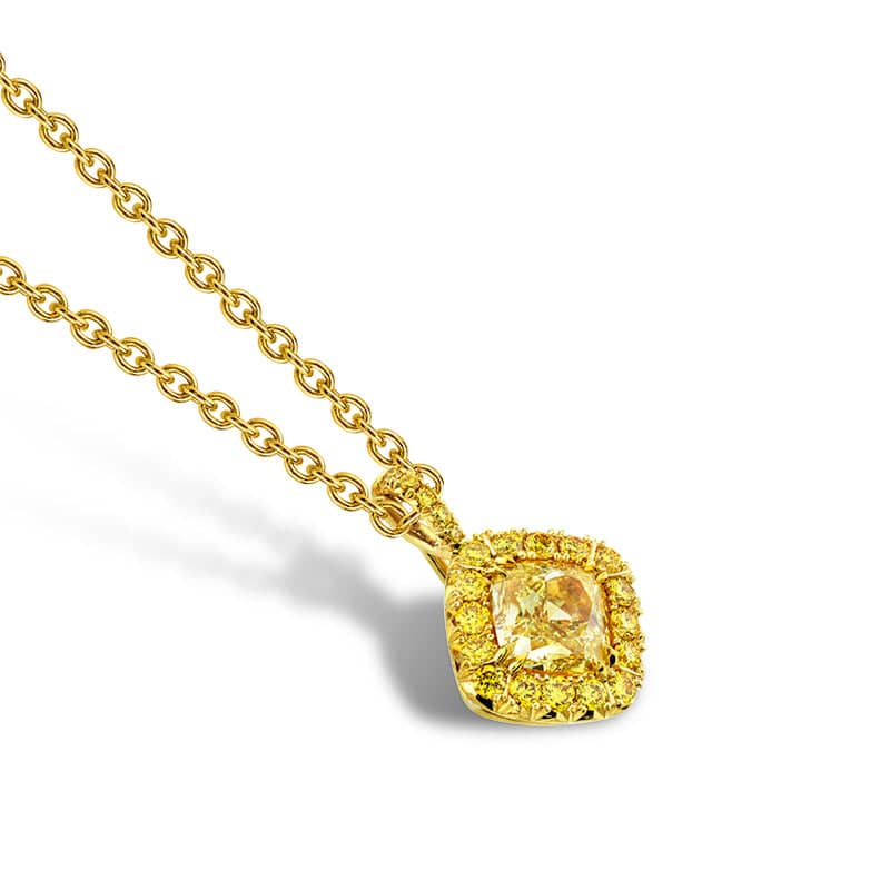 Fancy Yellow Diamond Necklace