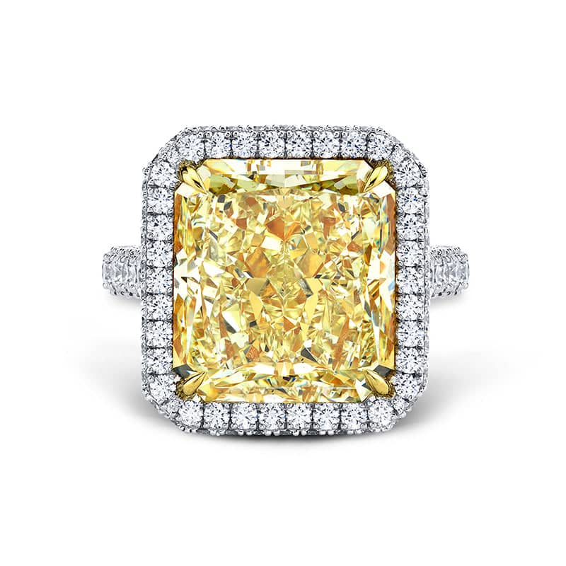 Radiant Cut Yellow Diamond Ring