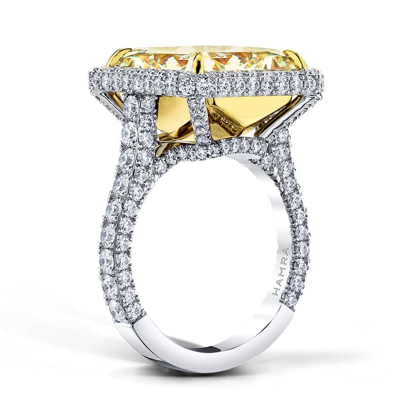 Radiant Cut Yellow Diamond Ring