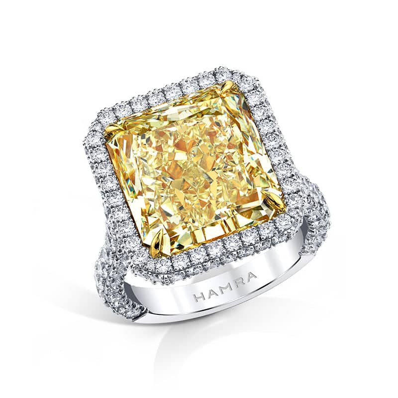 Radiant Cut Yellow Diamond Ring