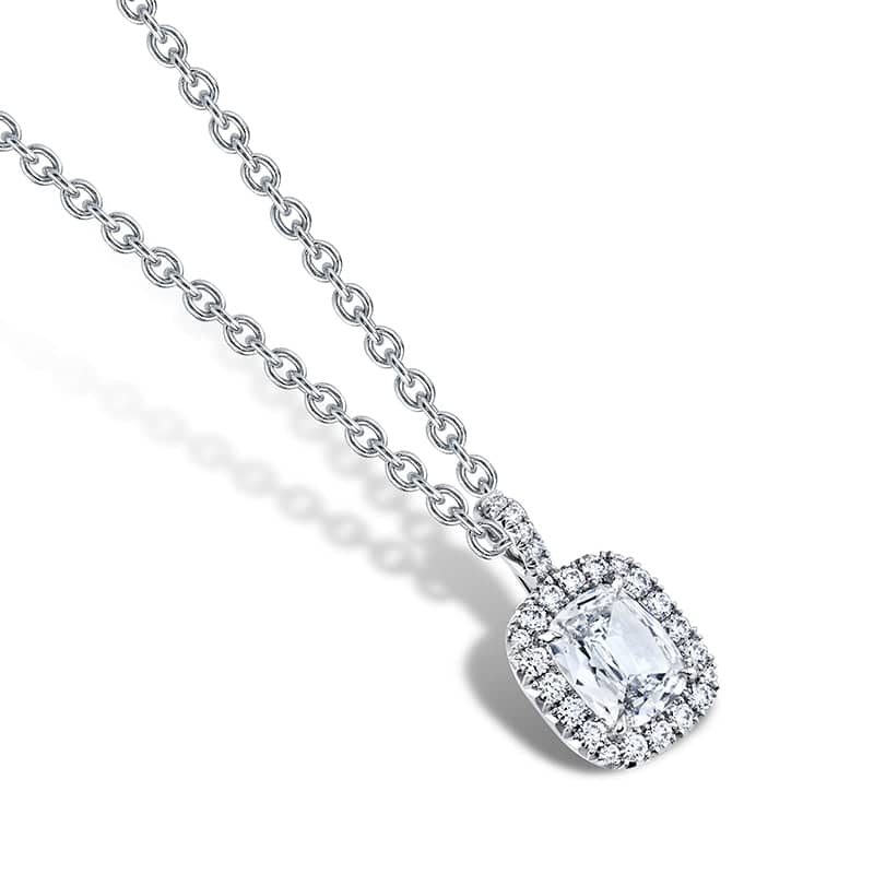 Cushion Cut Diamond Necklace