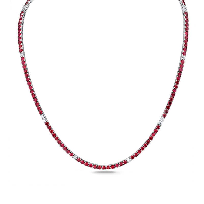 Ruby & Diamond Eternity Necklace