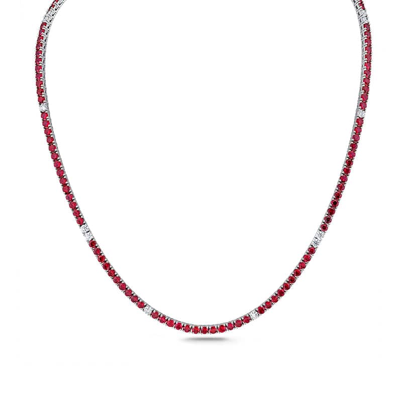 Ruby Diamond Tennis Necklace – Hamra Jewelers