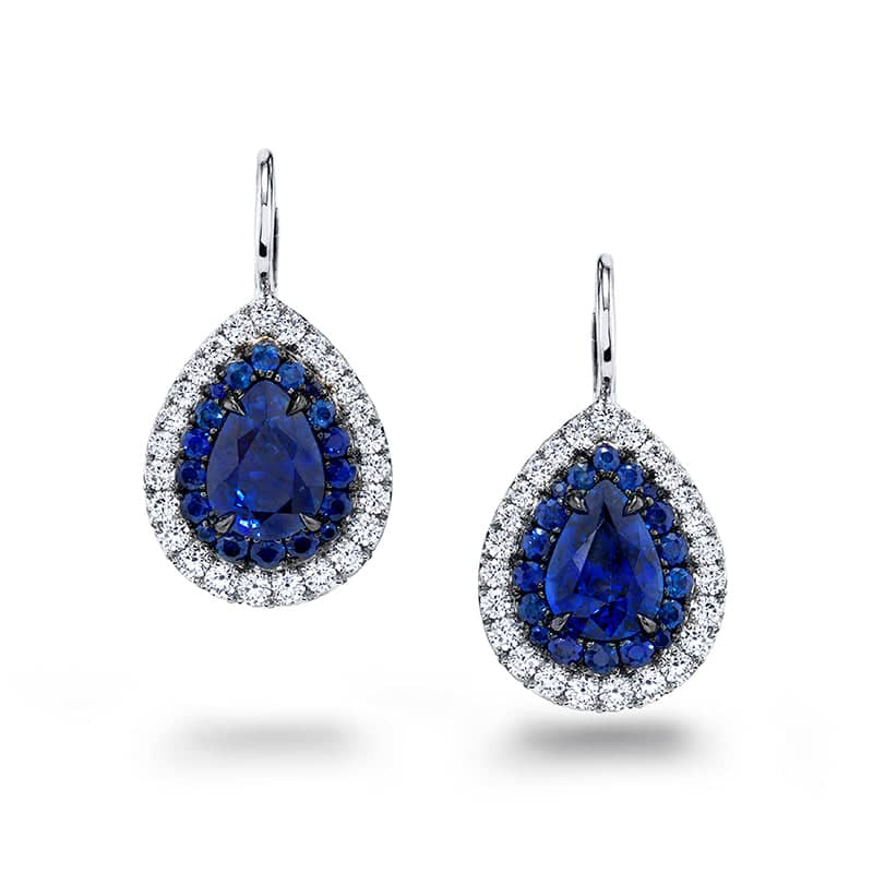 Sapphire & Diamond Drop Earrings