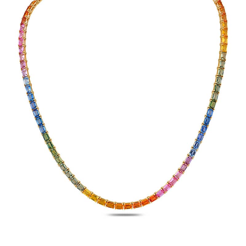 Rainbow Sapphire Necklace