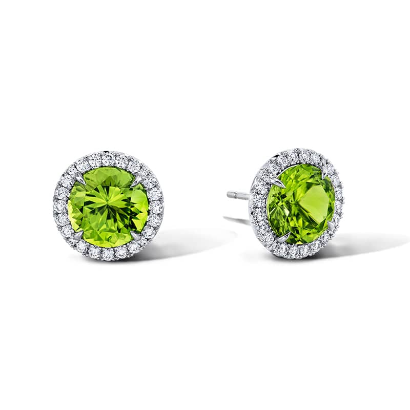 Peridot & Diamond Earrings