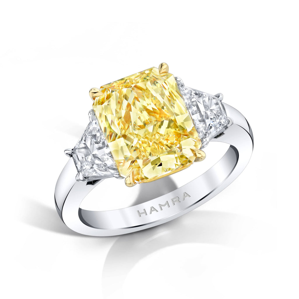 Yellow Radiant Cut Diamond Ring