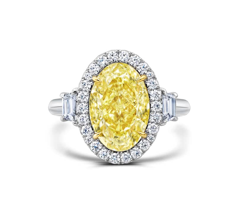 Fancy Yellow Oval Shaped Diamond Ring