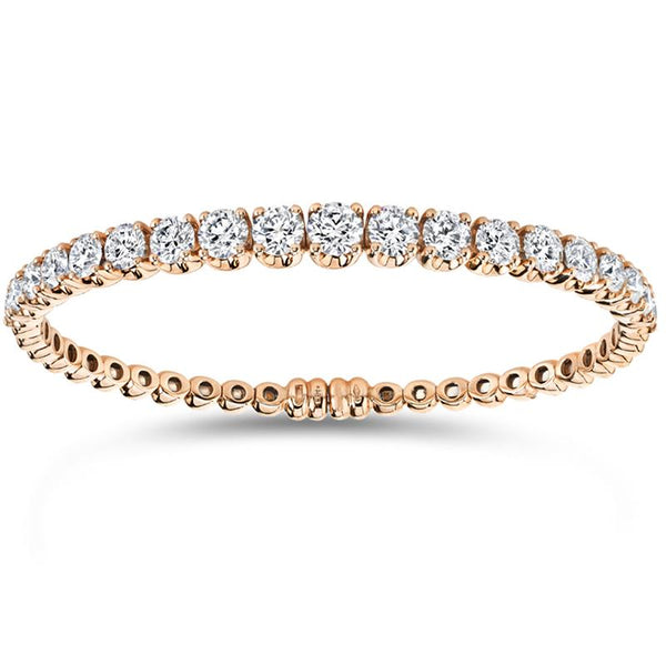 Flexible bangle bracelet featuring 7.00 carats total weight in diamonds with a magnetic closure set in 18k rose gold.