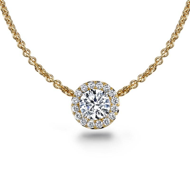 14k Rose Gold 0.42ct Oval Cut Diamond Halo Pendant Necklace - ECJ Luxe  Collection