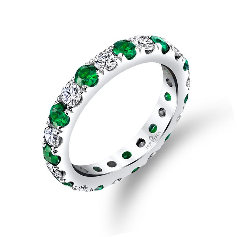 Diamond & Emerald Eternity Band