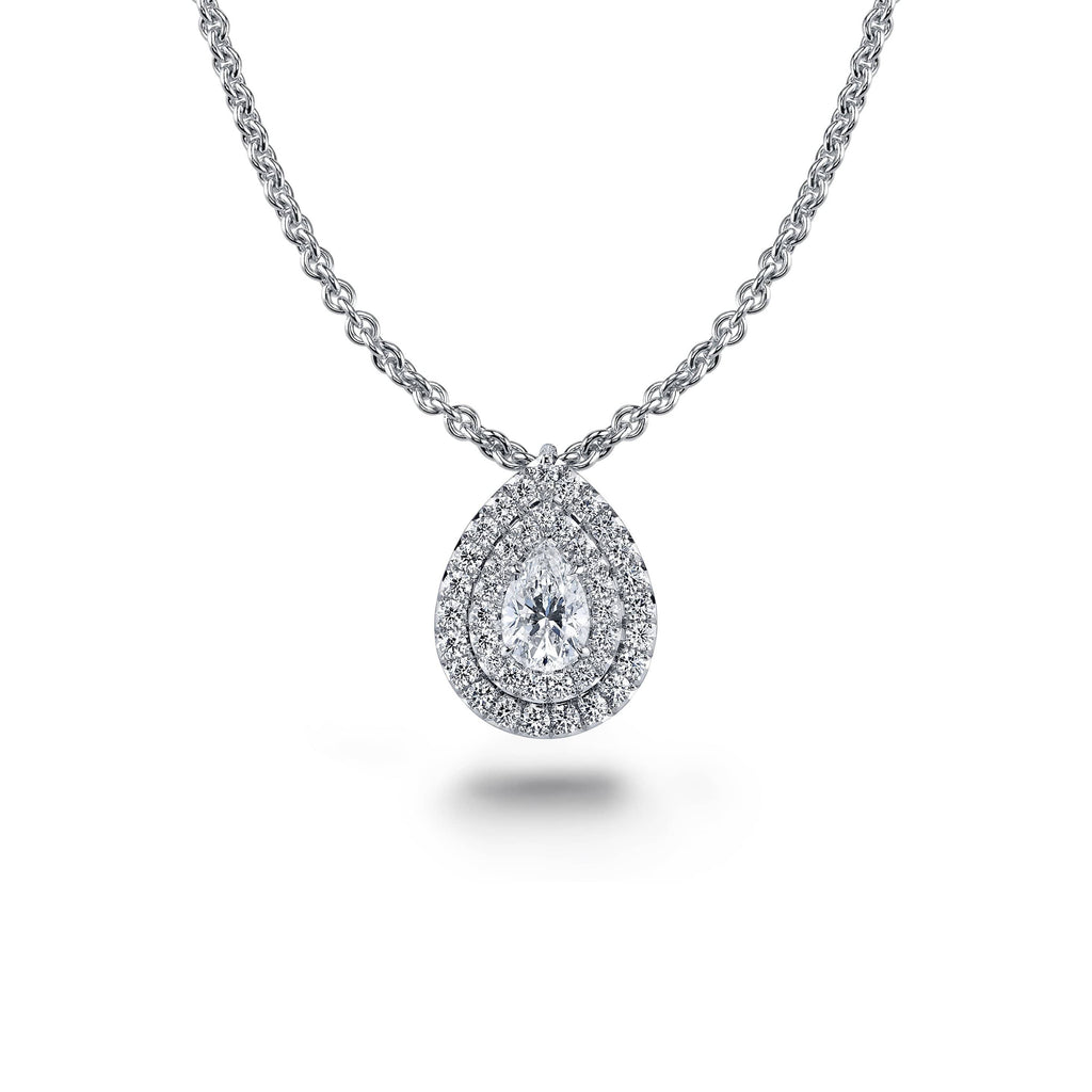 Pear Shaped Pave' Diamond Necklace - XO Jewels