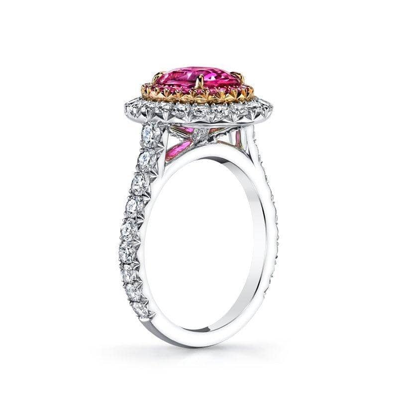 Pink Sapphire & Diamond Ring