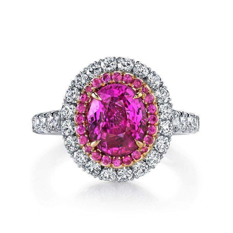 Pink Sapphire & Diamond Ring