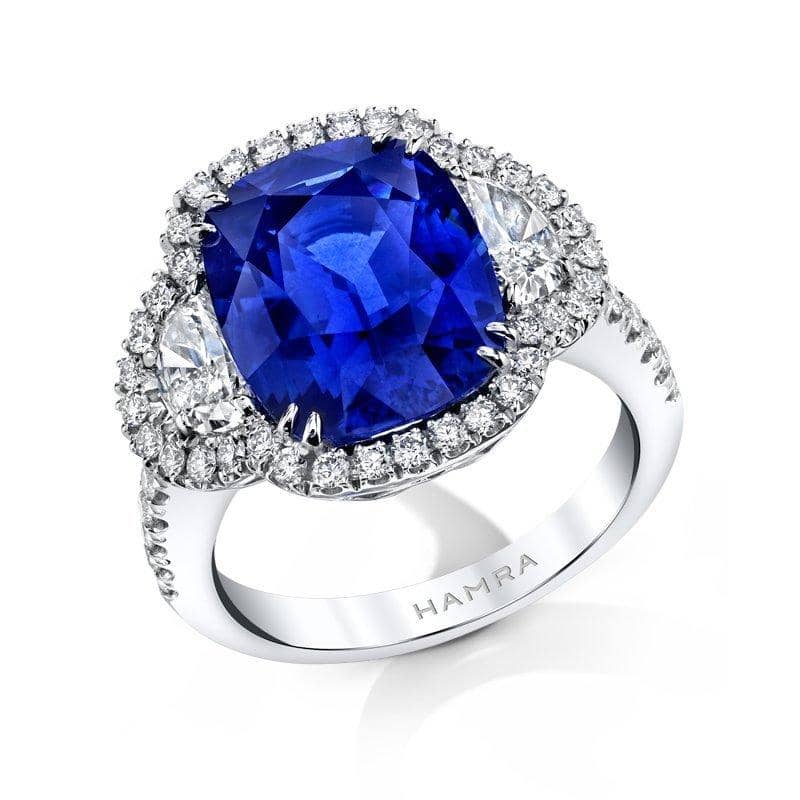 Cushion Cut Sapphire & Diamond Ring