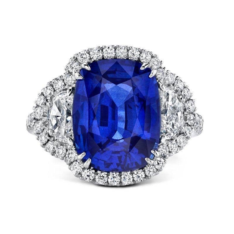 Cushion Cut Sapphire & Diamond Ring