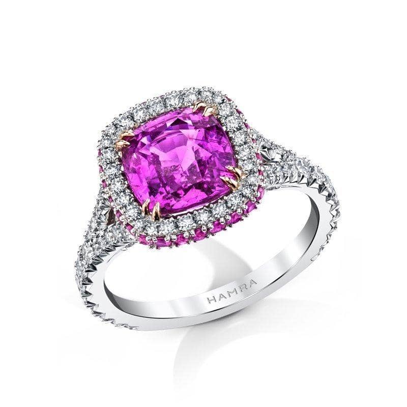 Pink Sapphire & Diamond Ring