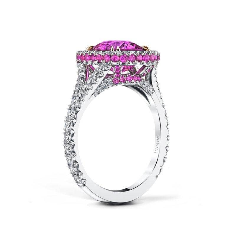 Pink Sapphire & Diamond Ring