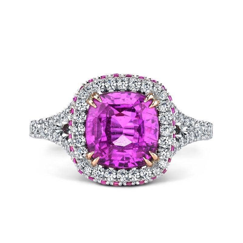 Pink Sapphire & Diamond Ring