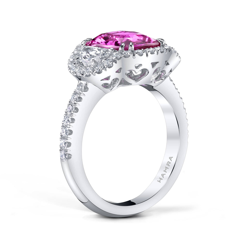 Pink Sapphire & Diamond Ring