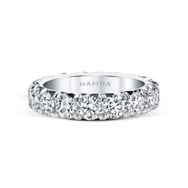 Eternity band featuring 4.00 carats total weight in diamonds set in platinum.
