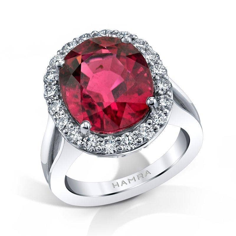 Rubellite & Diamond Ring